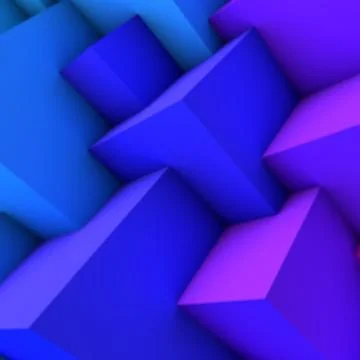 Abstract background with blue gradient overlapping cubes 스톡 일러스트