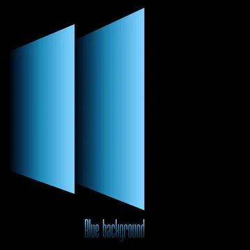 Abstract background of blue gradient rectangles on dark background Stock Illustration