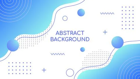Abstract background with blue gradient wavy shape and geometric element for.. Stock Illustration