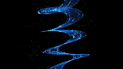 Abstract background blue grid spiral DNA wavy molecule. Concept for science.. Stock Footage 347503256