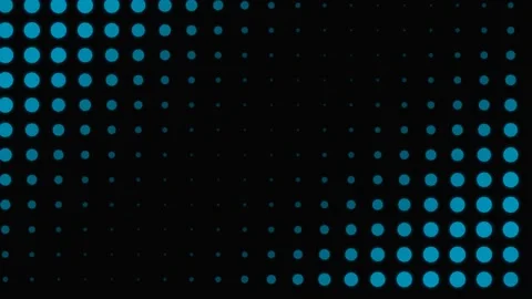 Abstract background with blue halftone dots pattern on a black surface Stock Footage 339616591