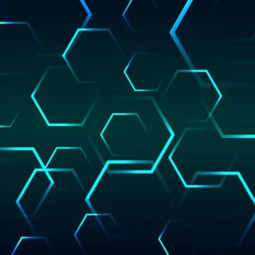 Abstract background with blue hexagon Stock Illustration