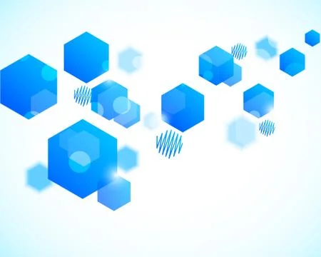 Abstract background with blue hexagons Stock Illustration