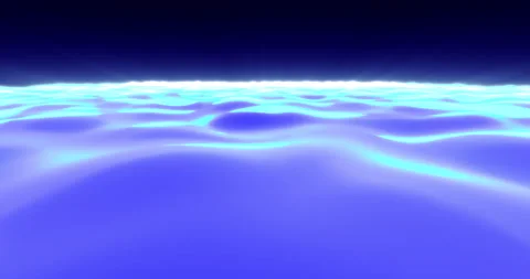 Abstract background of blue hills and waves of shiny digital hi-tech road wit Video stock 220287431