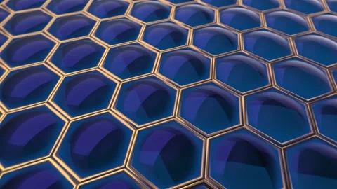 Abstract background of a blue honeycomb Stock Footage 235707488