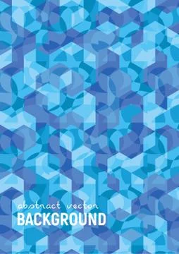 Abstract background. Blue isometric cubes with patterns Stock Illustration