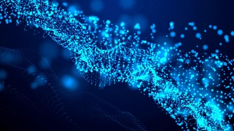 Abstract background. Blue light particles in organic motion. Stock Footage