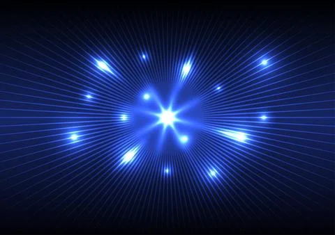 Abstract background with blue lightning explosion wave Stock Illustration