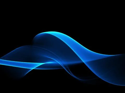 Abstract Background With Blue Line Wave On Black Stock Illustration