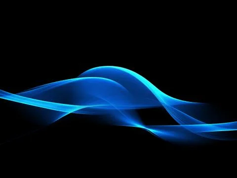 Abstract Background With Blue Line Wave On Black Stock Illustration