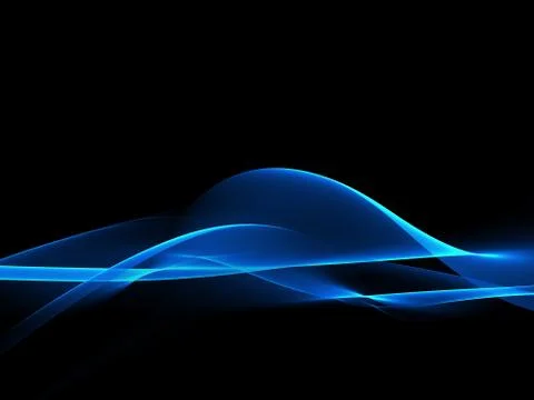 Abstract Background With Blue Line Wave On Black Illustrazione stock