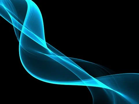 Abstract Background With Blue Line Wave On Black Stock Illustration