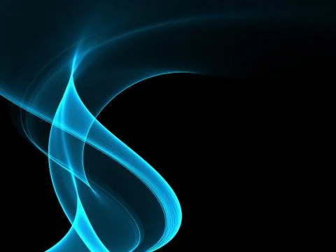 Abstract Background With Blue Line Wave On Black Stock-Illustration