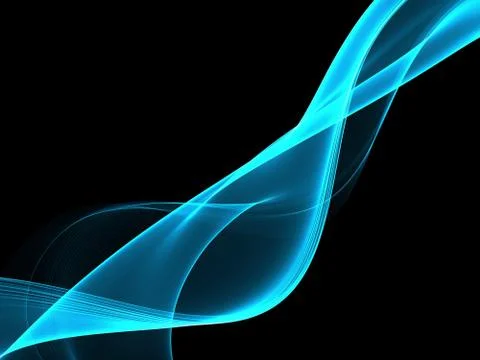 Abstract Background With Blue Line Wave On Black Stock Illustration