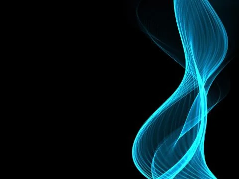 Abstract Background With Blue Line Wave On Black Stock Illustration