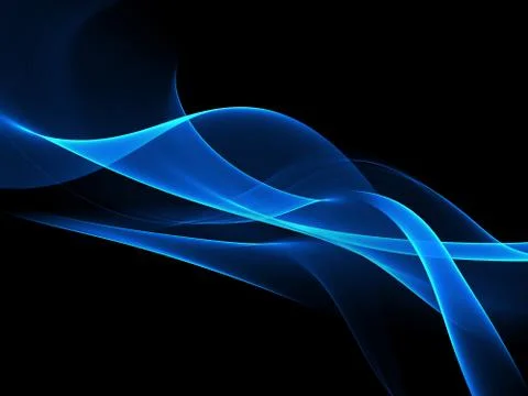 Abstract Background With Blue Line Wave On Black Stock Illustration