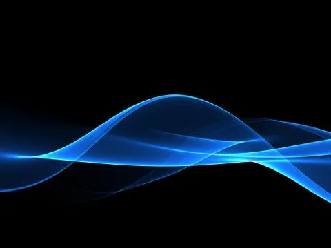 Abstract Background With Blue Line Wave On Black Illustrazione stock