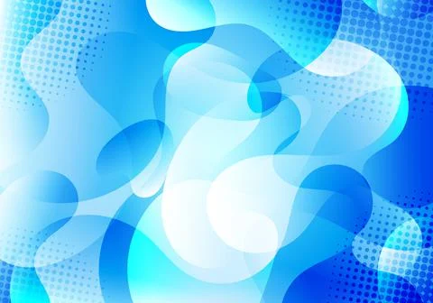 Abstract background blue liquid gradient shapes transparency layered with hal Stock Illustration