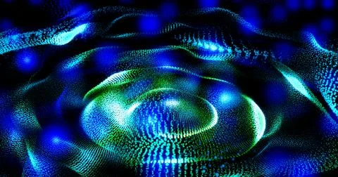 Abstract background with blue moving flying stripes, lines of digital hi-te.. 스톡 일러스트