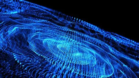 Abstract background with blue moving flying stripes, lines of digital hi-te.. イラスト素材