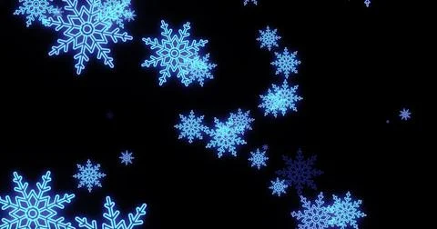 Abstract background of blue neon cold winter Christmas New Year festive glowi Stock Illustration