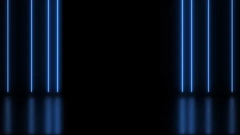 Abstract background in blue neon glow color. Neon fluorescent light Stock Footage 285847528
