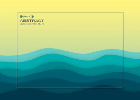 Abstract background of blue paper cut summer sea. Stock Illustration