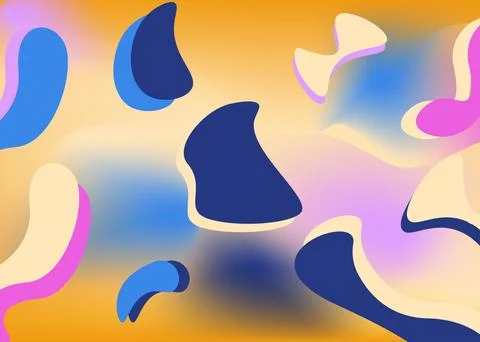 Abstract background with blue, pink and cream shapes. Illustrazione stock