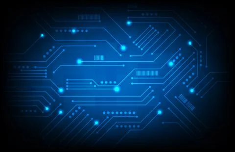 Abstract background of blue Printed Circuit Board, sci fi science concept Stock Illustration