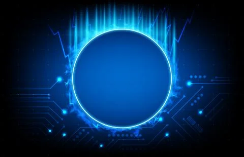 Abstract background of blue Printed Circuit Board, sci fi science concept Stock Illustration