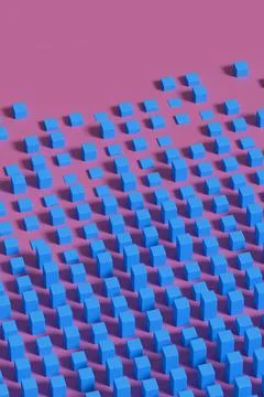 Abstract background of blue prisms. 3D illustration. Stock Illustration