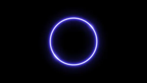 Abstract background blue red spectrum fluorescent light with neon circle LE.. Stock Footage 299739222