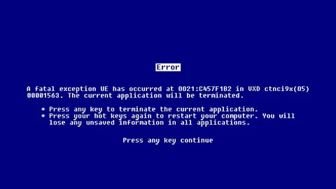 Abstract background with Blue Screen of Death Stock Footage 79708588