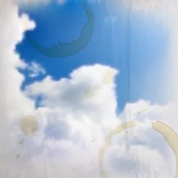 Abstract background with blue sky and clouds with vintage paper  texture Illustration