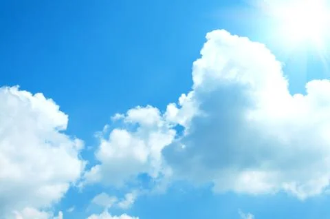 Abstract background of blue sky and clouds Stock Photos