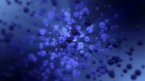 Abstract background with blue speres of different size glowing in the dark Stock-Footage 89241527