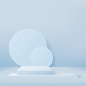 Abstract background with blue square geometric 3d podiums. Vector illustratio Illustrazione stock