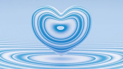 Abstract Background With The Blue Striped Heart Stock Footage 166254664