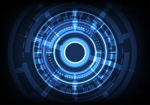 Abstract background with blue tech circles Stock Illustration