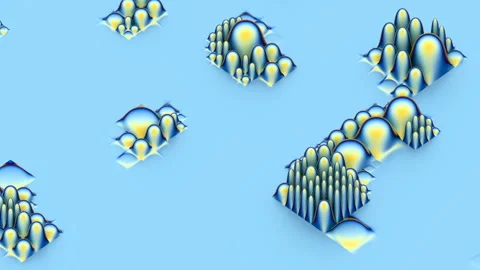 An abstract background in blue tones creates various bulges with a metallic Stock Footage 128189593