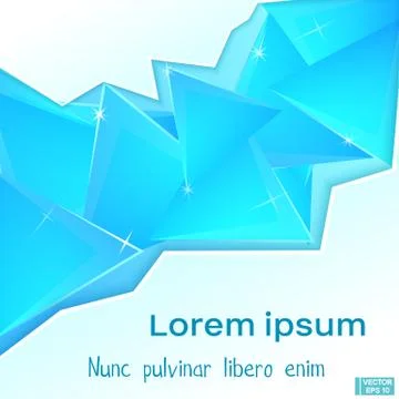 Abstract background with blue triangles. Ilustração Stock