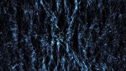 Abstract background of blue vertical moving small bright particles in the f.. Illustrazione stock