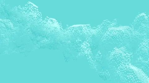 Abstract background of blue waves and dots, particle flow background Stock Footage 293076205