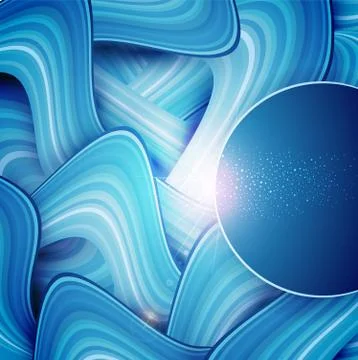 Abstract background with blue waves and place for your text Illustrazione stock