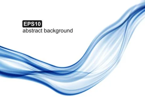 Abstract background. Blue waves on white background for presentation, website Stock Illustration