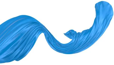 Abstract background of blue wavy silk or satin. 3d rendering image. Stock-Illustration