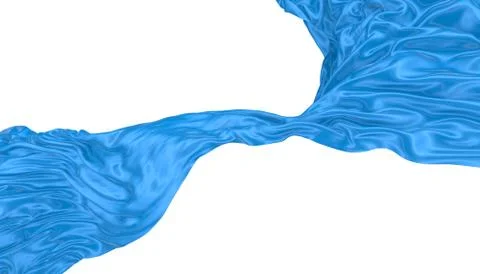 Abstract background of blue wavy silk or satin. 3d rendering image. Stock Illustration