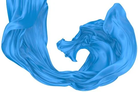 Abstract background of blue wavy silk or satin. 3d rendering image. Stock Illustration