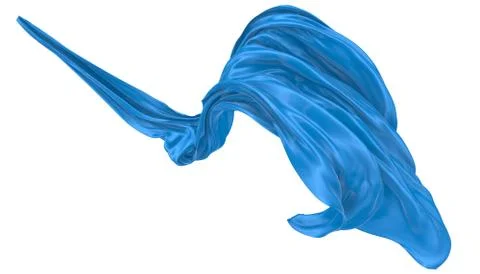 Abstract background of blue wavy silk or satin. 3d rendering image. Stock Illustration