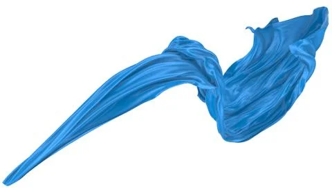 Abstract background of blue wavy silk or satin. 3d rendering image. Stock Illustration